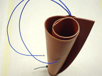 PTFE Lead Wires on a Rolled Heater PTFE Lead Wires on a Rolled Heater